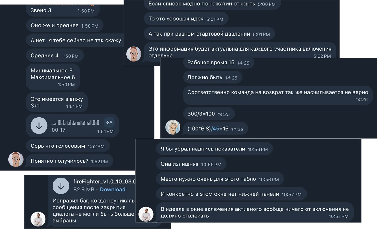 Сообщения рабочего чата: состав звена, показатели, формула расчёта и&nbsp;новая сборка приложения