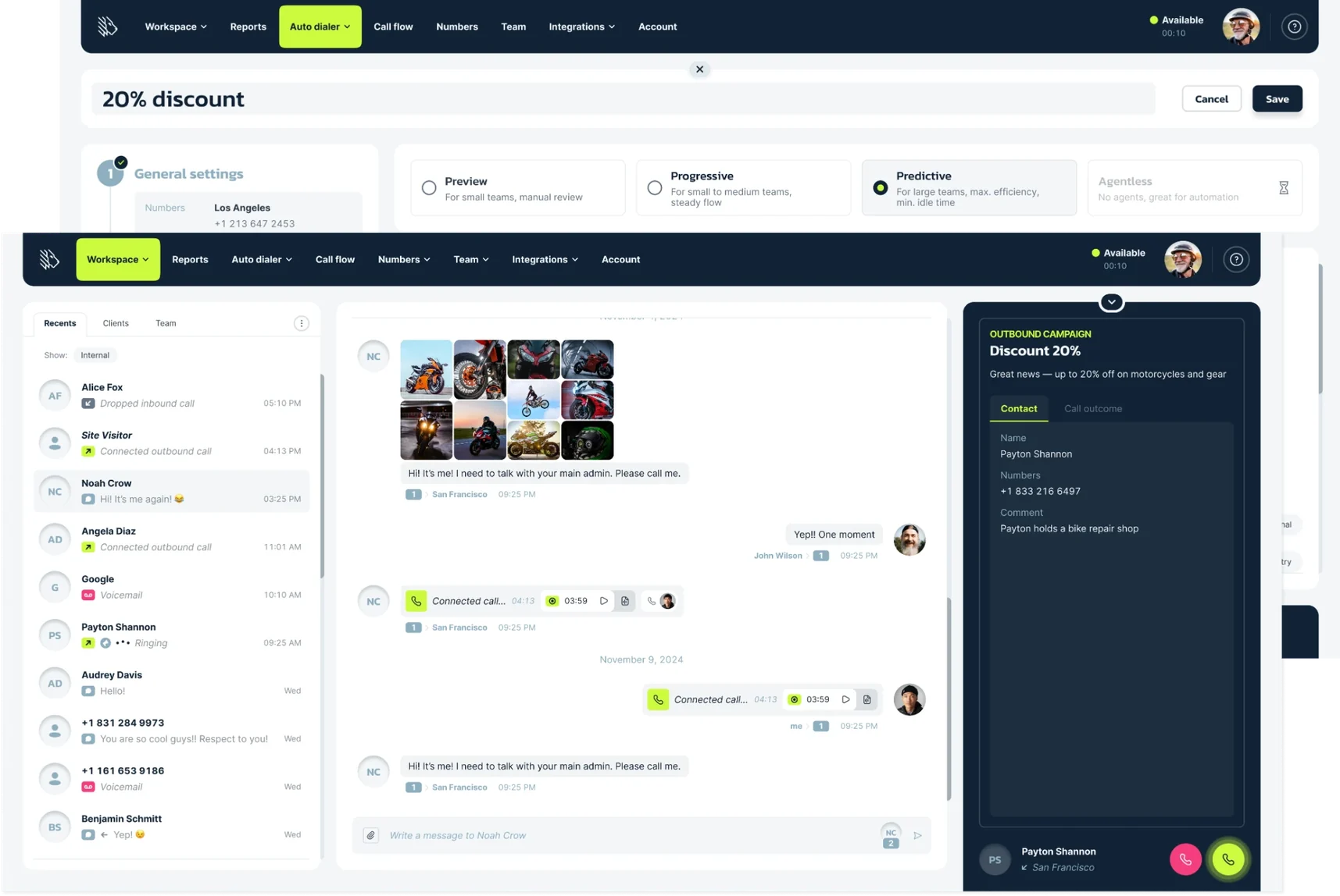 Мастер настройки кампании и&nbsp;рабочее место оператора со&nbsp;звонком из&nbsp;кампании в&nbsp;MightyCall